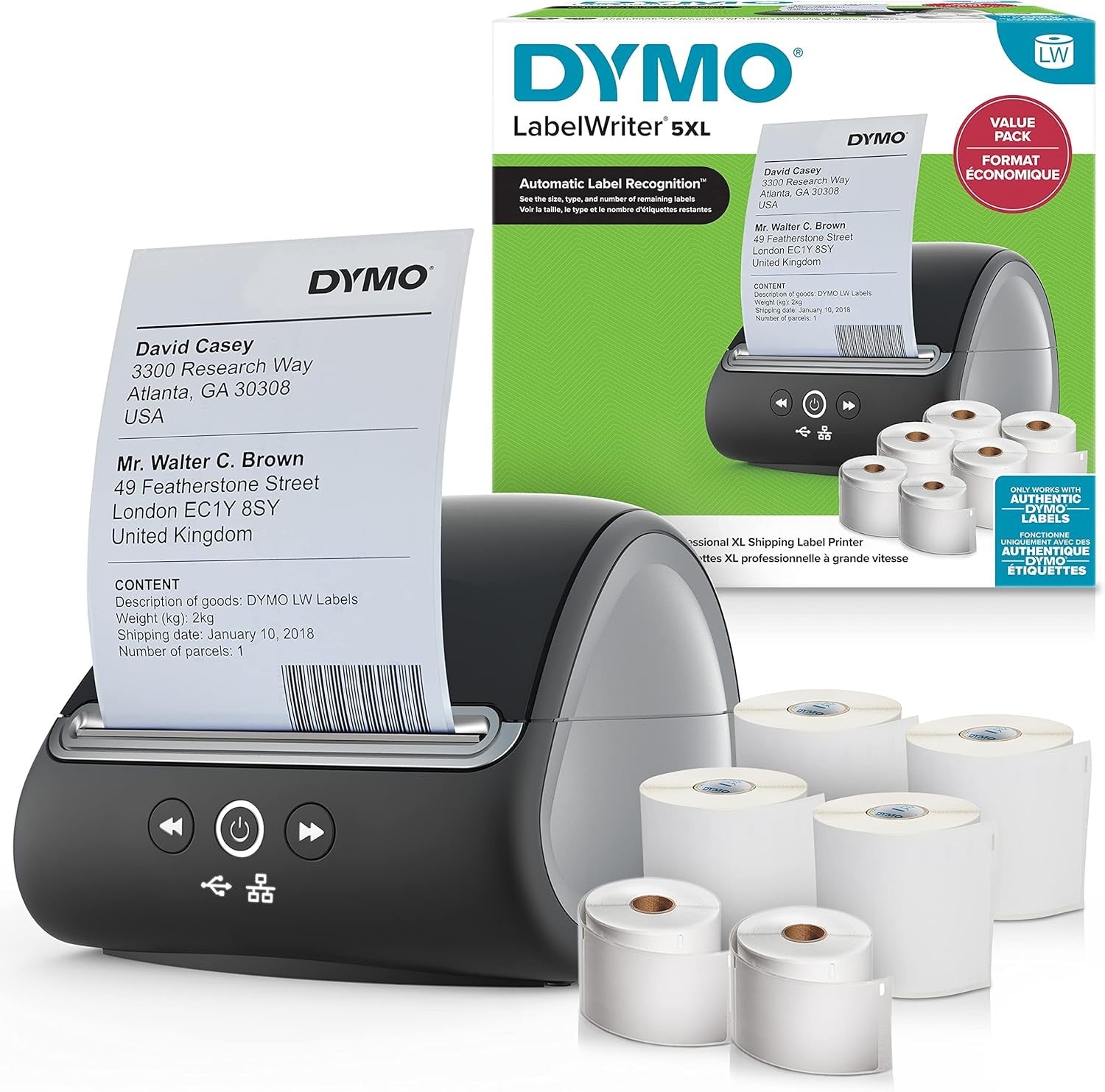 4x6 Thermal Shipping Label Printer USB with Labels UK Plug