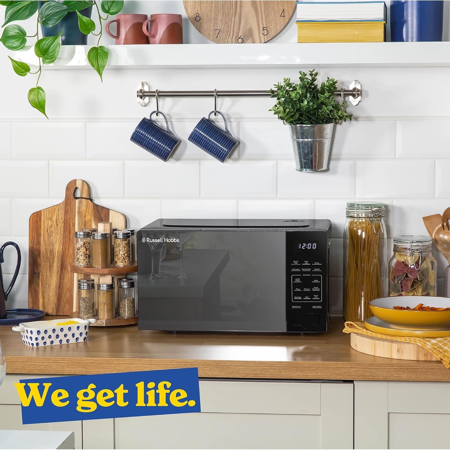 20L Digital Microwave 800W Touch Control 10 Power Levels Black