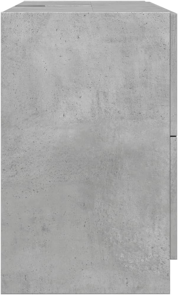 Concrete Grey Under Sink Bathroom Cabinet 78x37x59cm Modern Vanity Storage