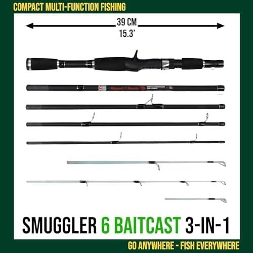 Compact Travel Fishing Rod Combo – 3 Tips, Spinning & Baitcast, Portable