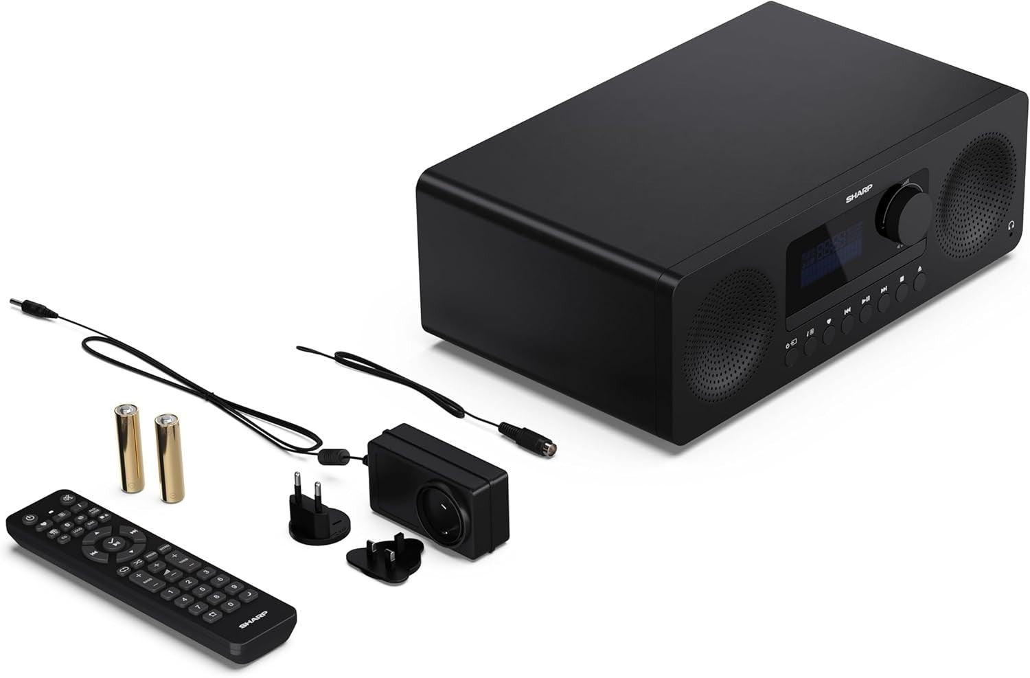 60W Hi-Fi Stereo System Bluetooth DAB Radio CD Player USB AUX Wooden Speakers