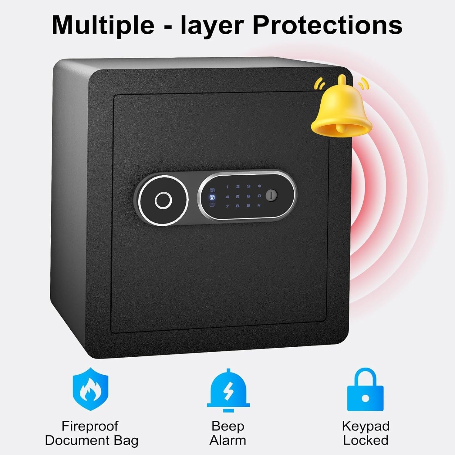 50L Biometric Fingerprint Safe Box Fireproof Digital Security Safe