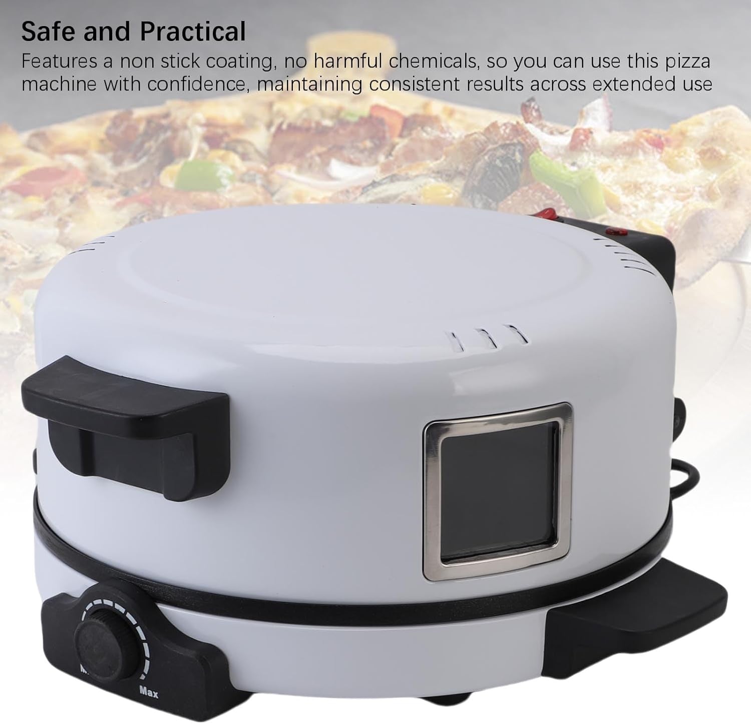 Electric Pizza Oven 2000W | 12" Nonstick Plate 440°C Fast Heat Countertop