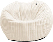 Kids Cord Bean Bag Chair - Soft Mini Slouch Seat, Ivory, Washable, 60x80cm