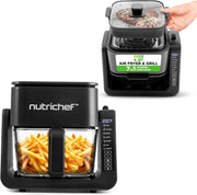 Air Fryer Grill Combo 4L Glass Pot 1500W Oil Free Clear Bowl Temp Control
