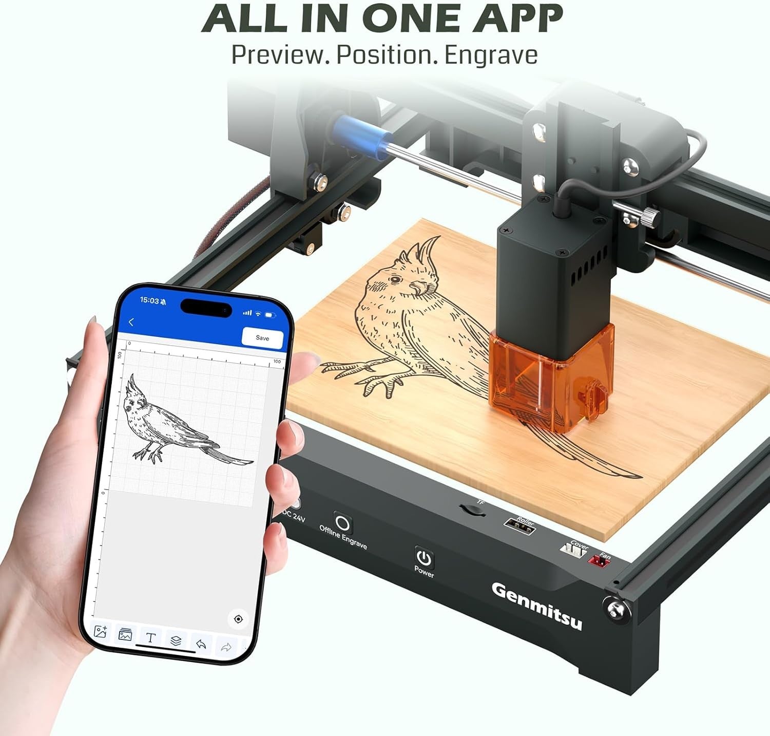 Laser Engraver Machine 2.5W Desktop CNC Engraving for Wood Leather Paper