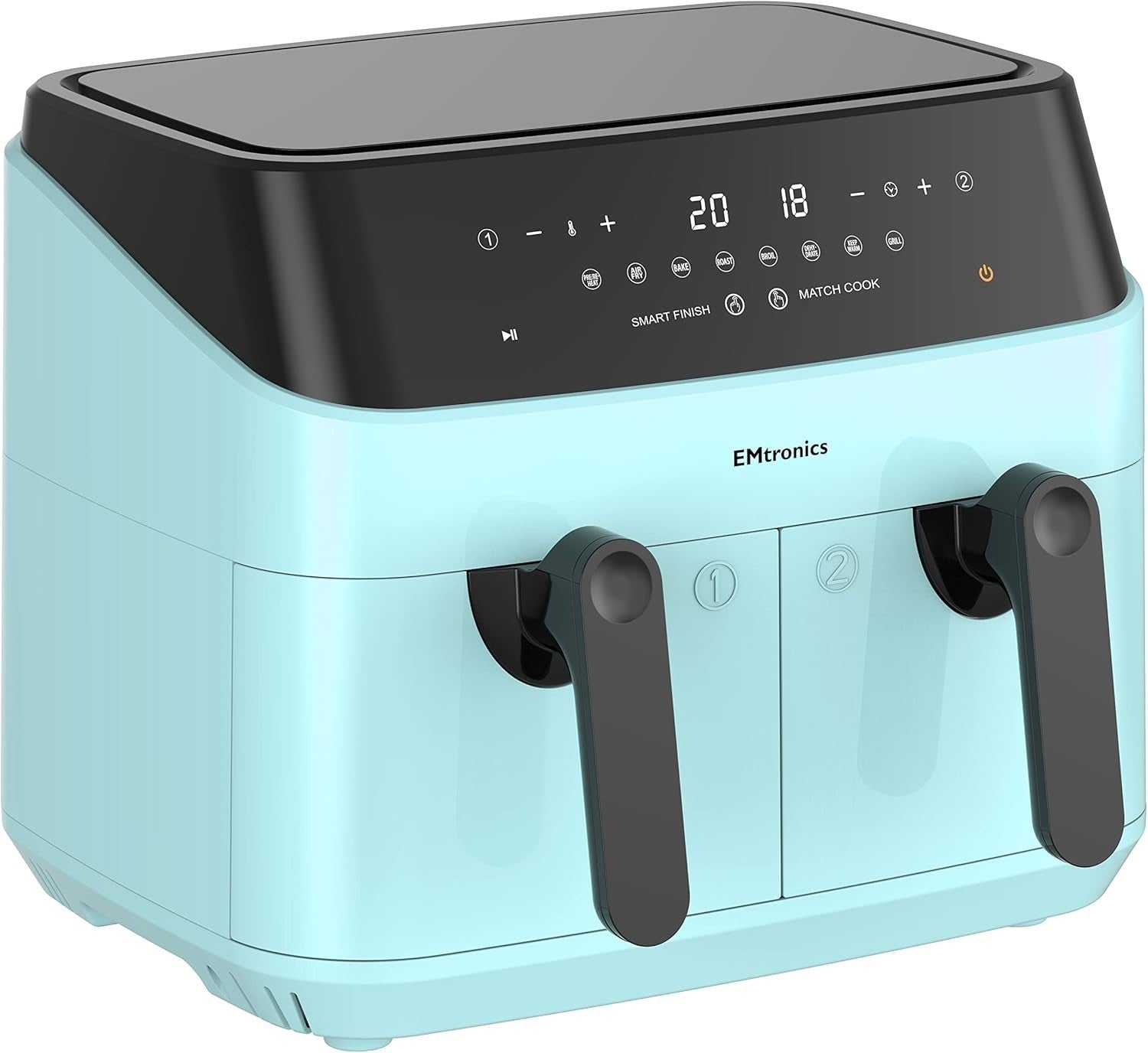 Aqua Air Fryer Set Dual Drawer 9L + 4.5L Manual Smart Presets Low Fat