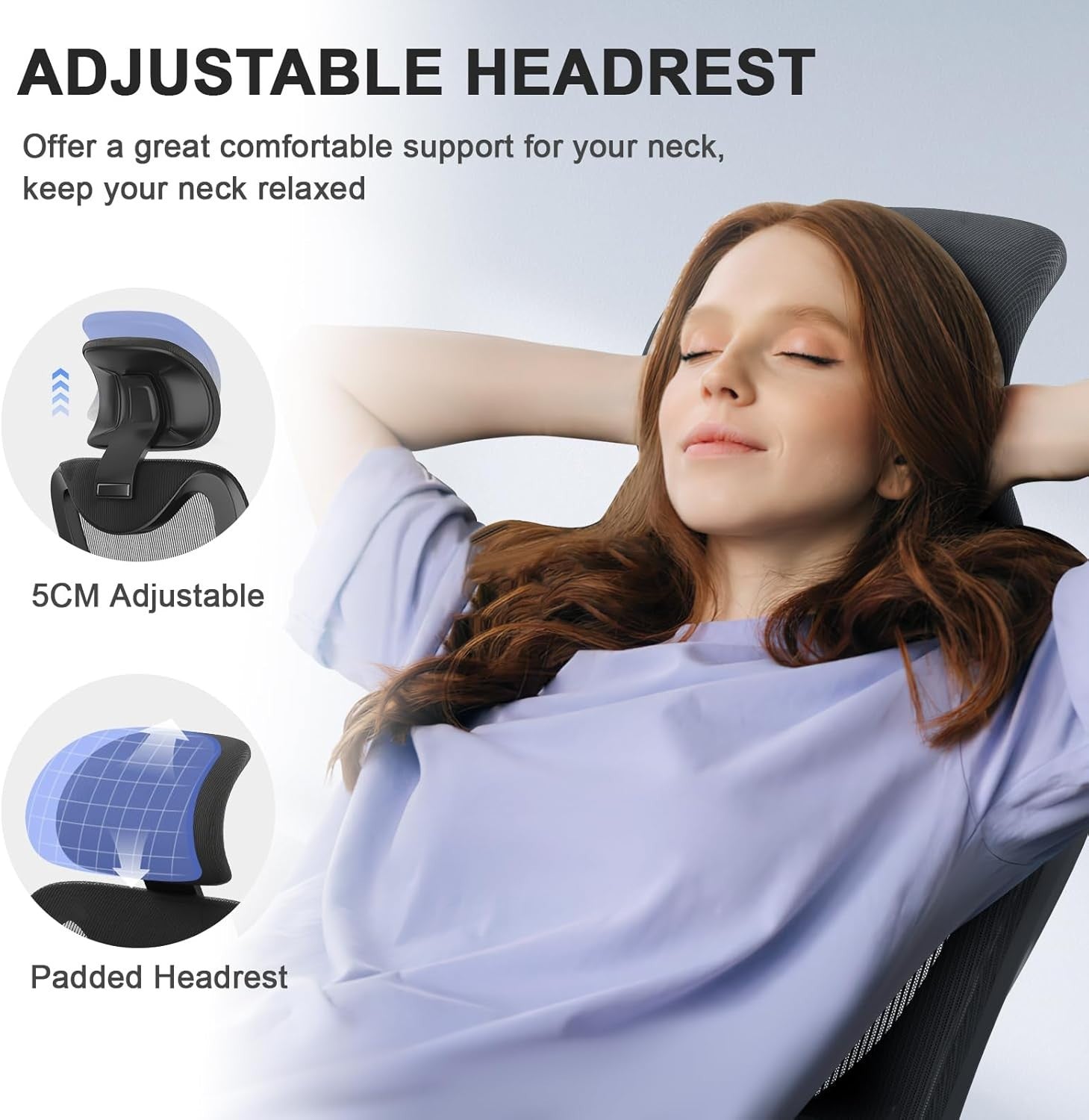 Ergonomic High Back Office Chair Desk Chair Lumbar Support Flip Arms Mesh