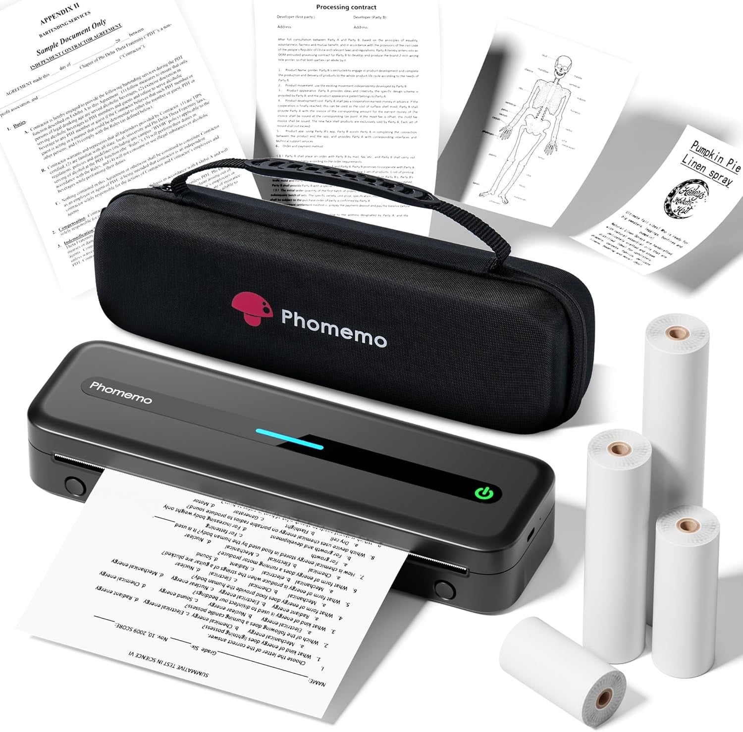 A4 Portable Thermal Printer 300DPI Bluetooth Inkless Kit