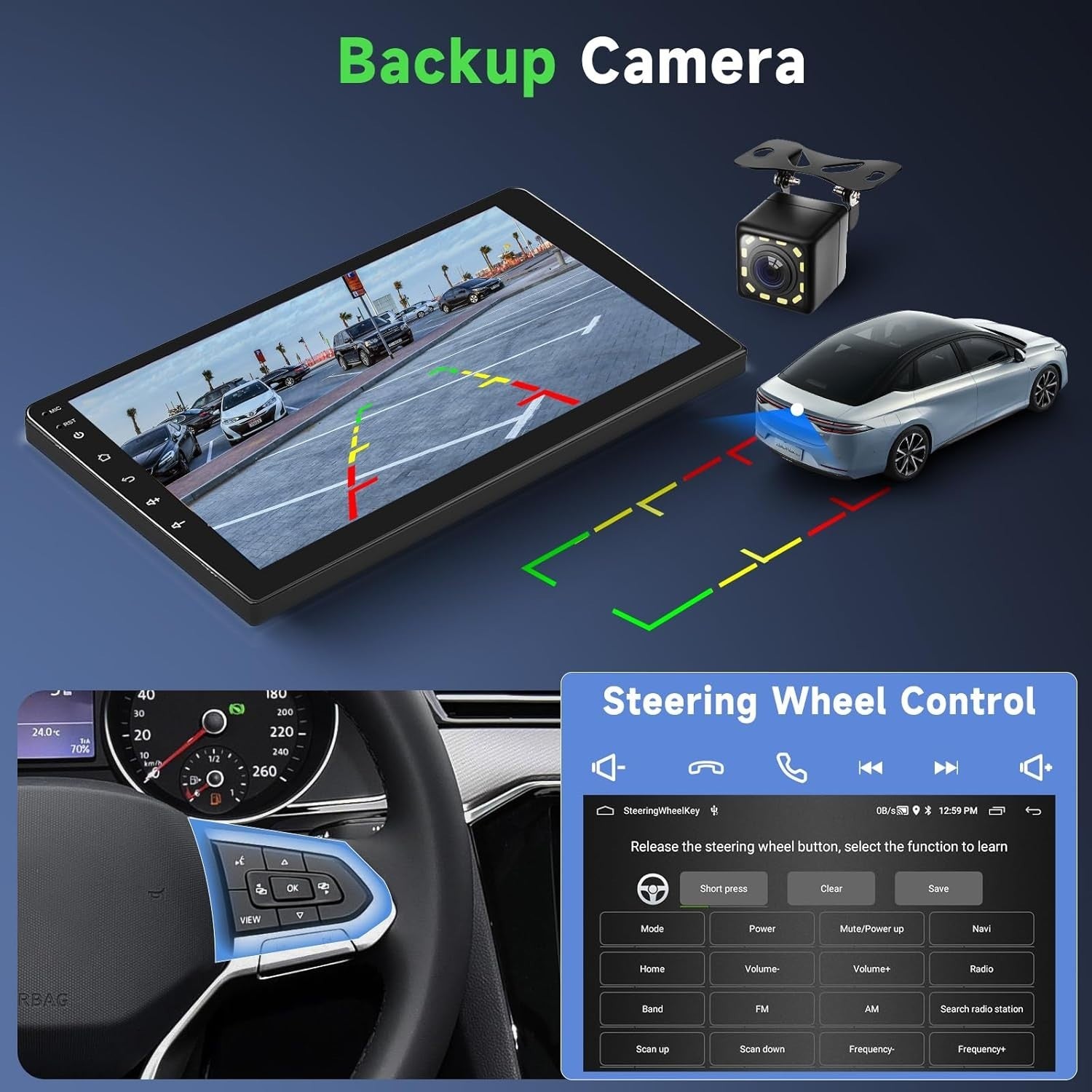 9" Android Car Stereo Double Din GPS Radio Bluetooth WiFi MP5