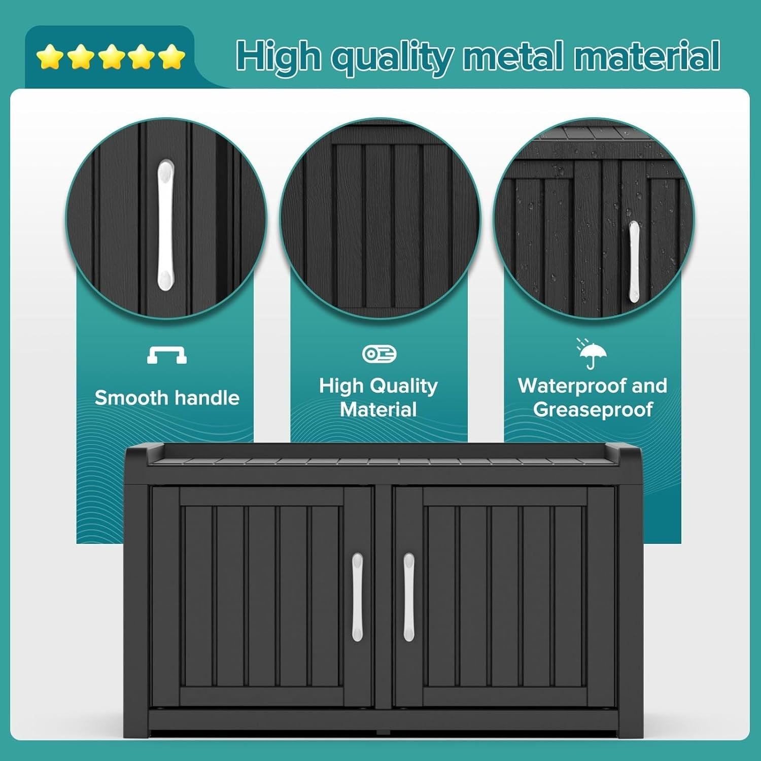 Waterproof Indoor/Outdoor Shoe Cabinet with Adjustable Shelves 81x44x46cm
