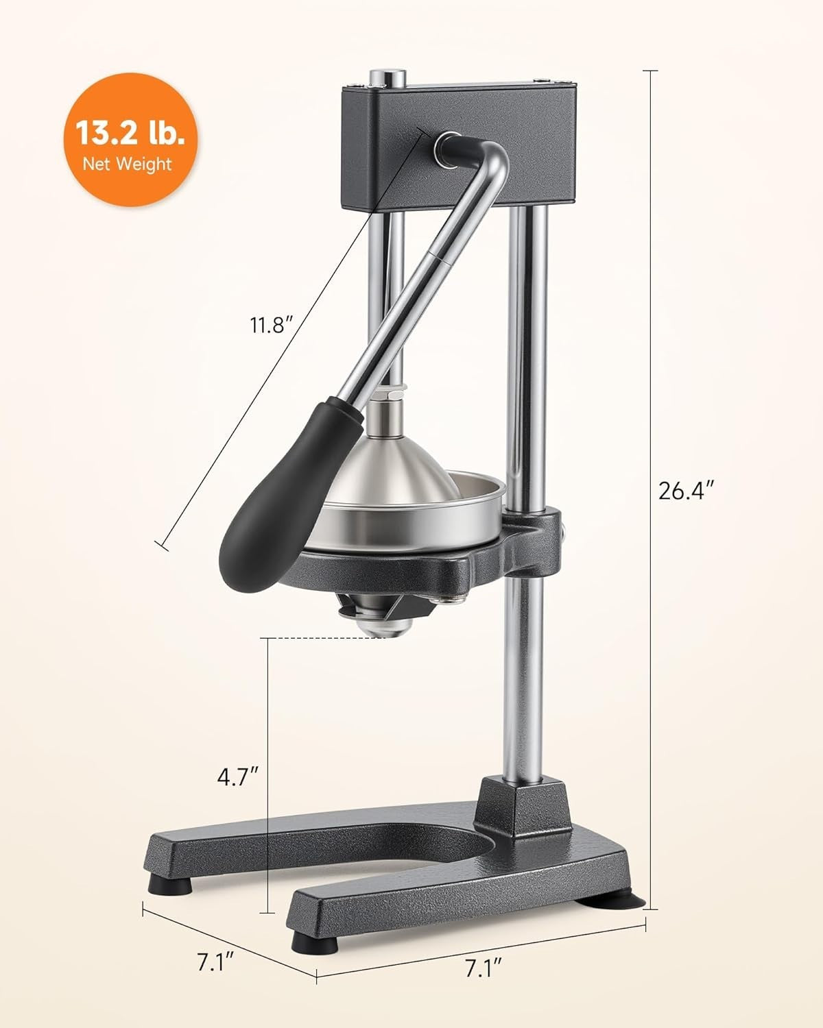 Heavy Duty Manual Citrus Press Juicer with Dual Plates Lemon Orange