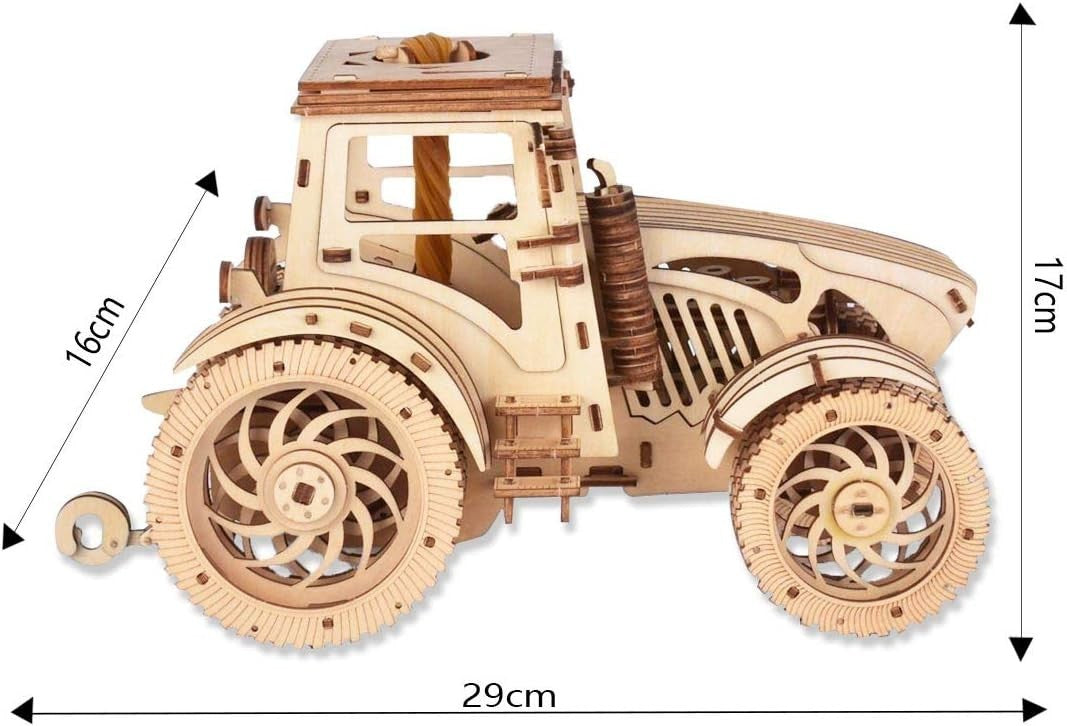 3D Wooden Tractor Puzzle Model DIY Kit for Kids & Adults, Educational Toy