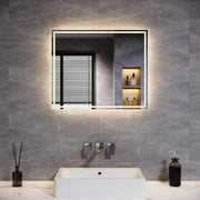 LED Bathroom Mirror 60x50cm Anti-Fog Wall Mount, Dimmable Light, Waterproof