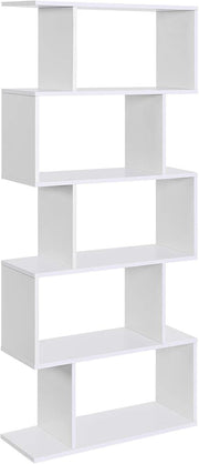 5-Tier White Cube Bookcase Room Divider Modern Display Storage Shelf 159cm