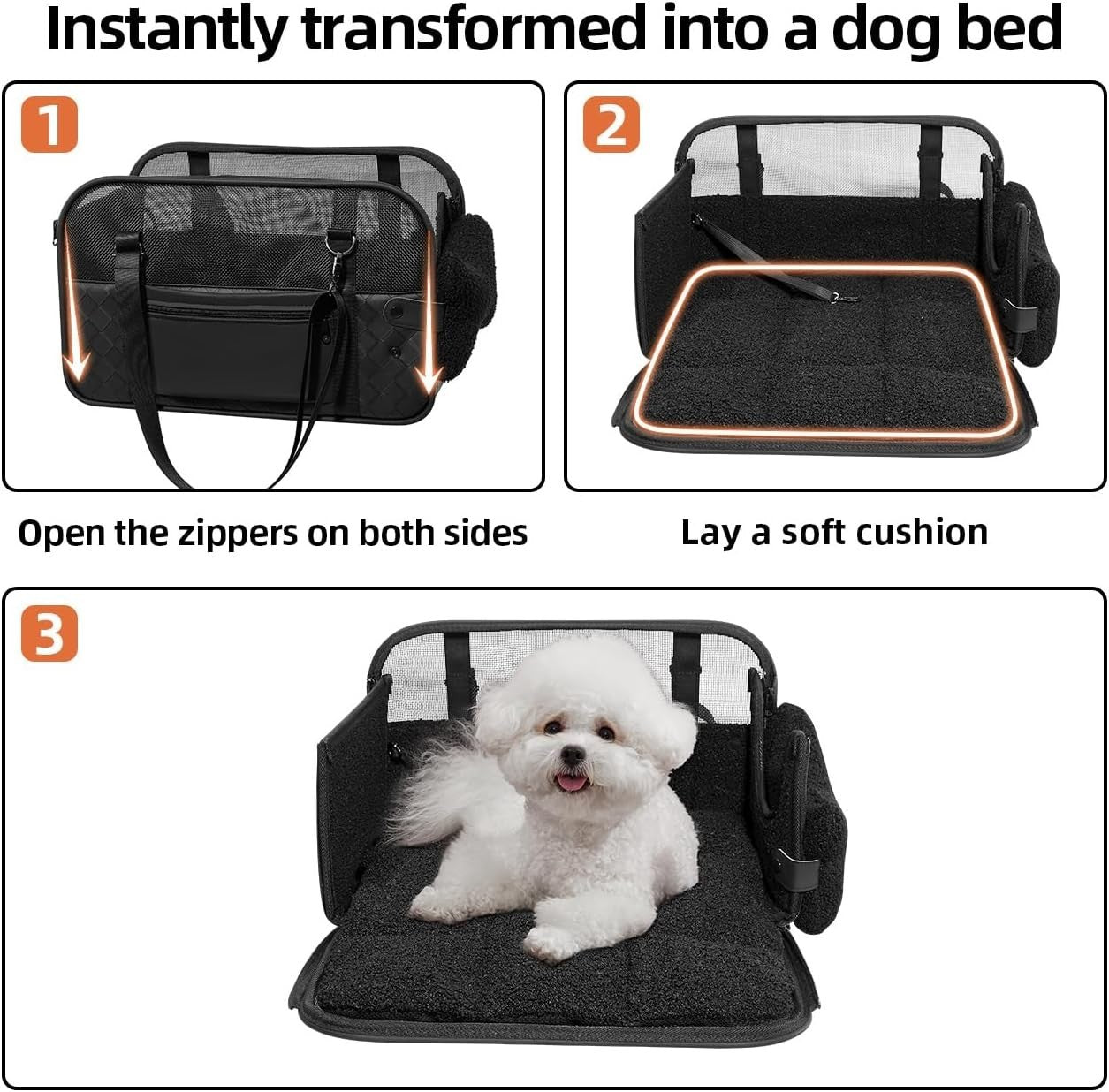 Airline Approved Cat Carrier Foldable Pet Travel Bag Small Dog Carrier