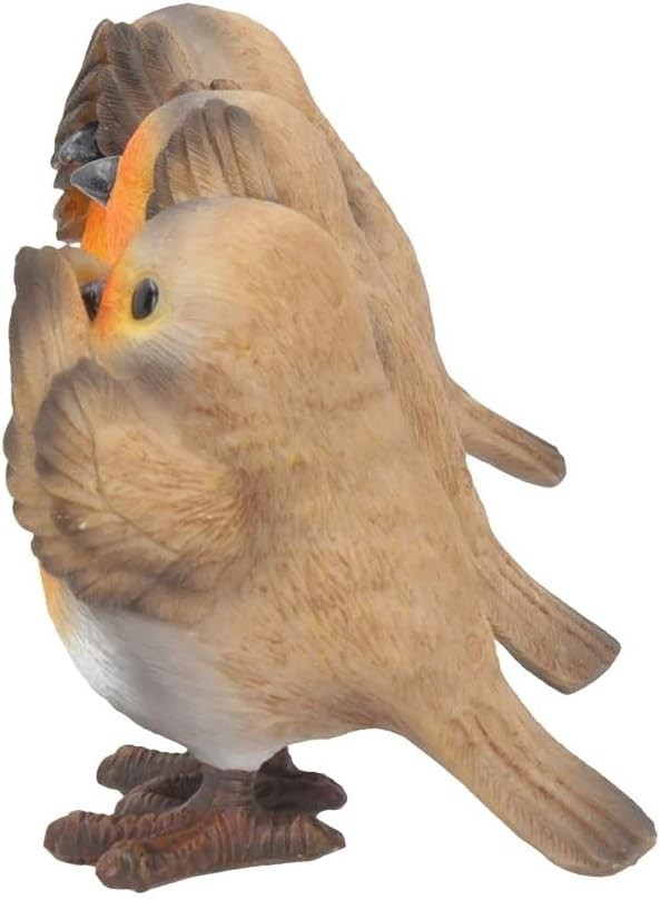 Three Wise Robin Figurines Resin 8cm Cute Bird Ornament Set Home Decor Gift
