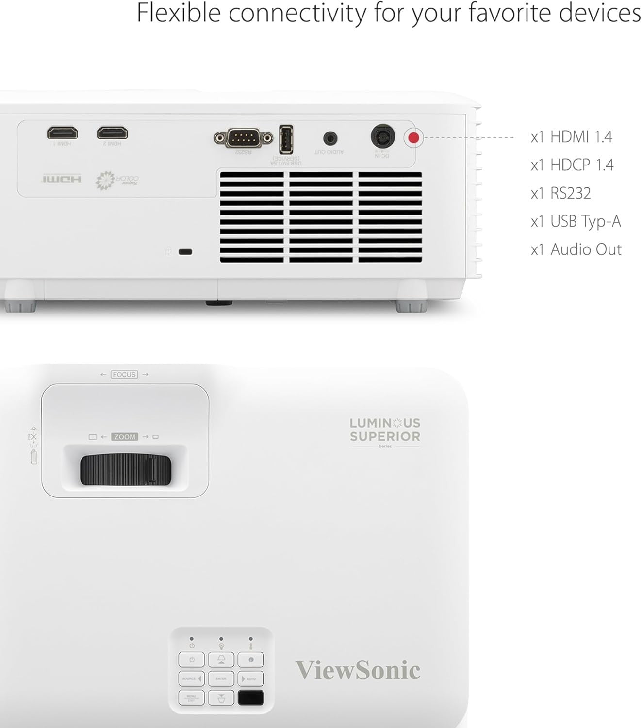 Laser Installation Projector 5000 ANSI Lumens WXGA 300” Display
