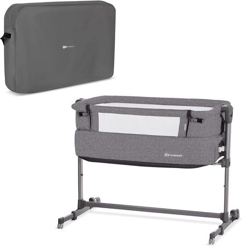 Bedside Baby Crib Co-Sleeper Cot Adjustable Height Travel Bassinet Melange Grey