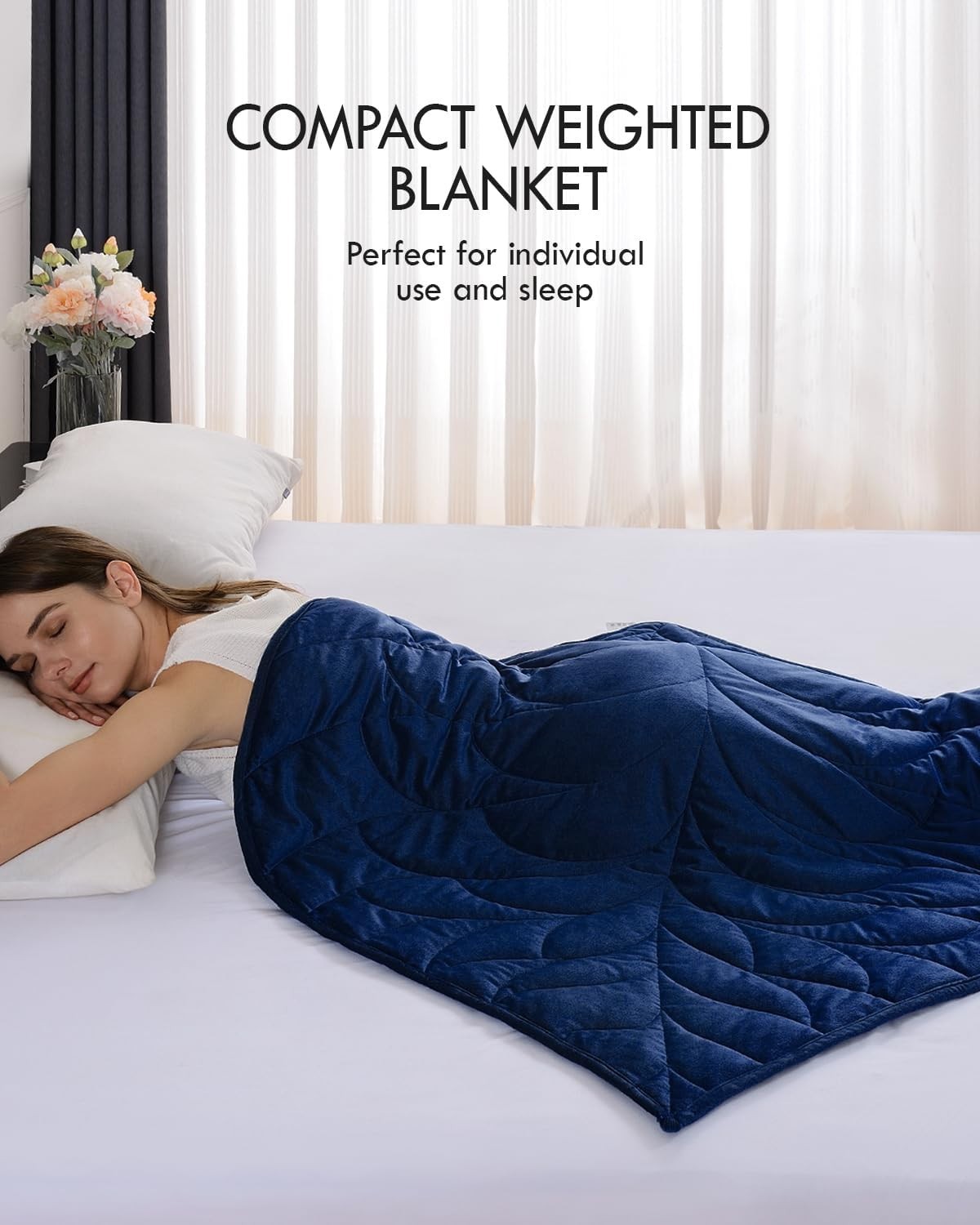 Weighted Lap Blanket 7lbs Soft Velvet Heavy Throw Travel Comfort Leaf Design