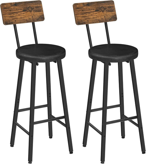 PU Upholstered Bar Stool Set of 2 | Ergonomic Counter Height 97cm