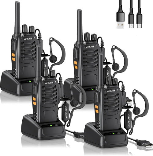 Long Range Walkie Talkies 4 Pack Rechargeable 16CH VOX 2 Way Radios