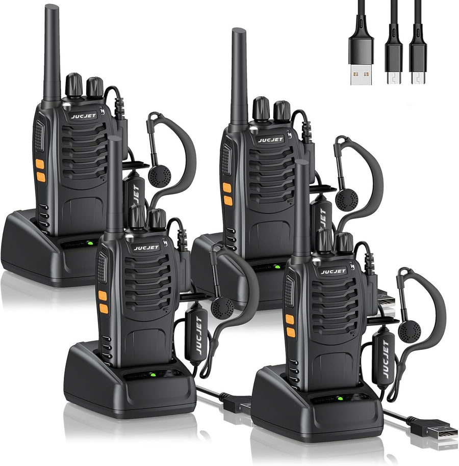 Long Range Walkie Talkies 4 Pack Rechargeable 16CH VOX 2 Way Radios