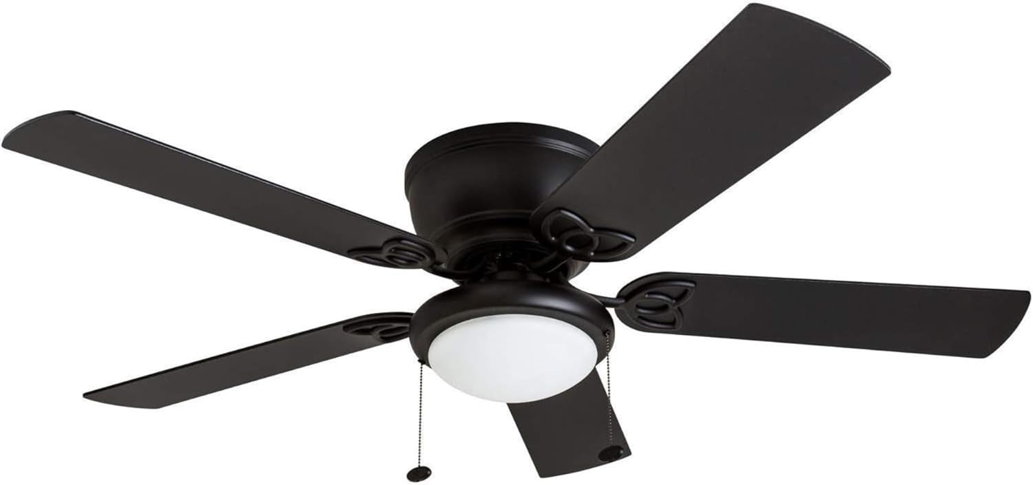Prominence Home Benton 52" Ceiling Fan, 5 Blades, Remote, Matte Black Finish