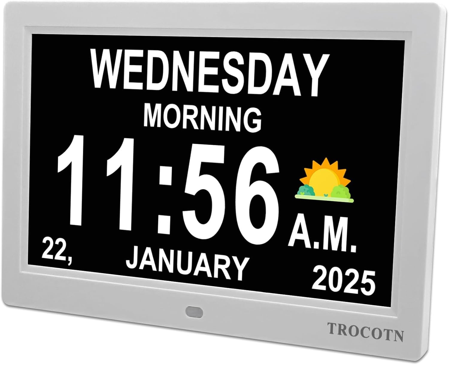 10” Dementia Digital Clock Large Day Date Display Auto Dimming Elderly