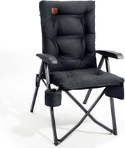 Heavy Duty Folding Camping Chair Padded High Back 150kg Load Recliner
