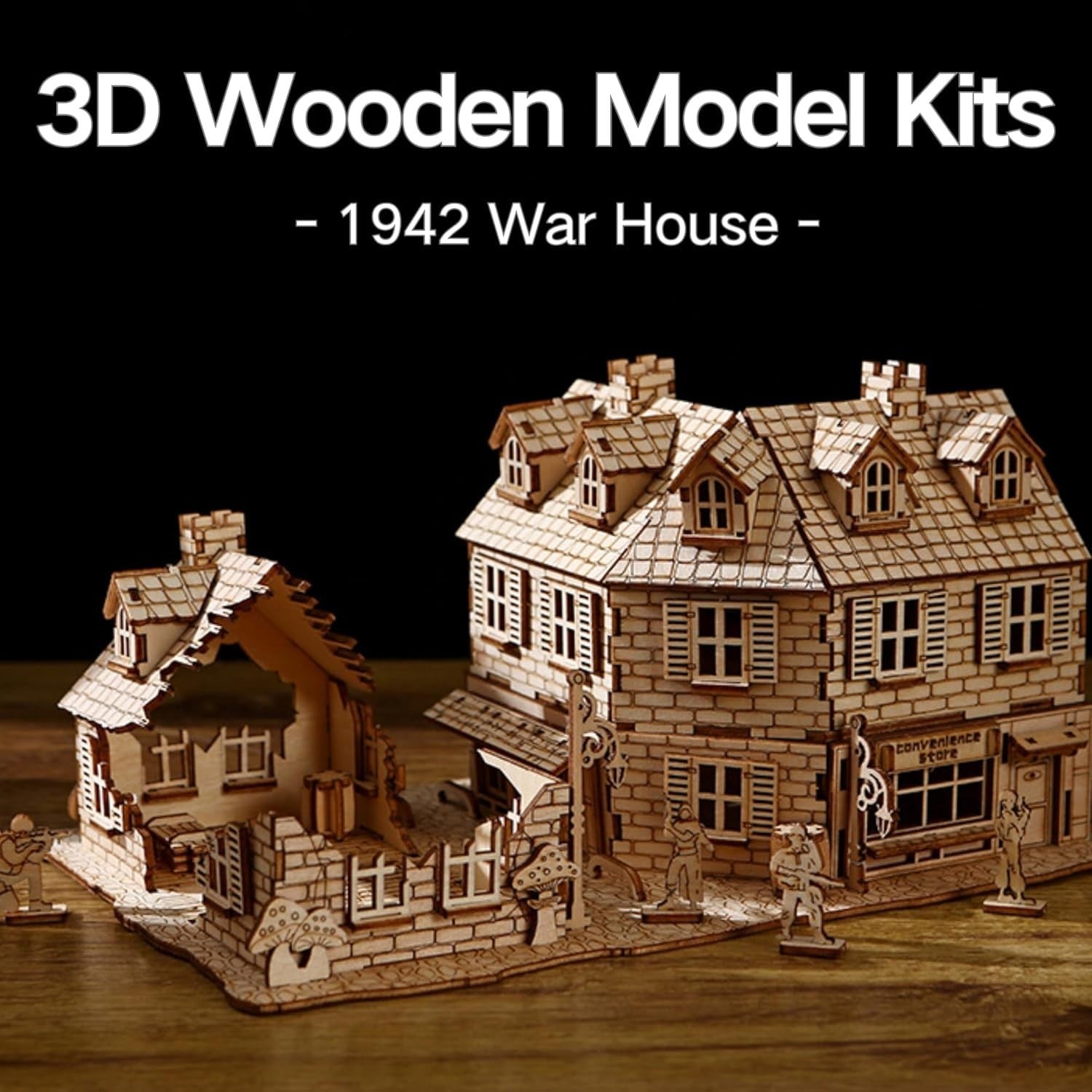 3D Wooden War House Puzzle Kit – DIY Historic Model for Adults Gift Décor
