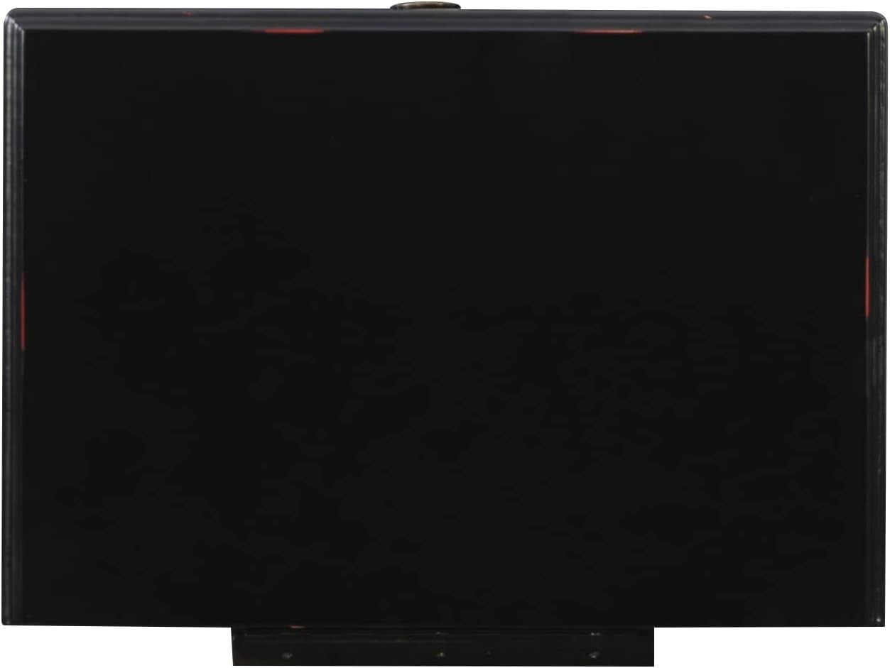 Distressed Ebony Black Jewellery Armoire with Mirror Side Doors Storage