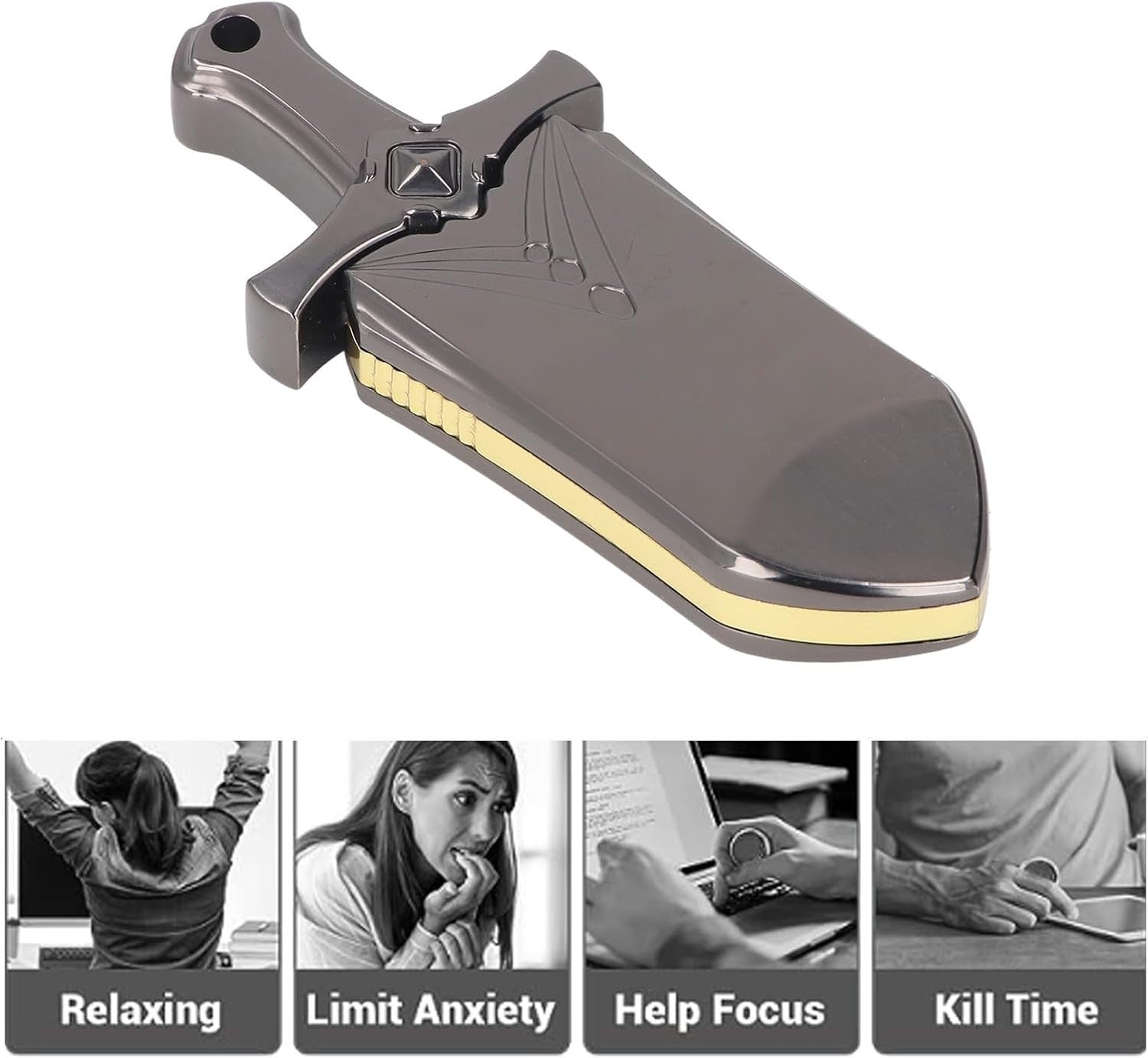 Sword Metal Fidget Slider Magnetic EDC Stress Relief ADHD Toy