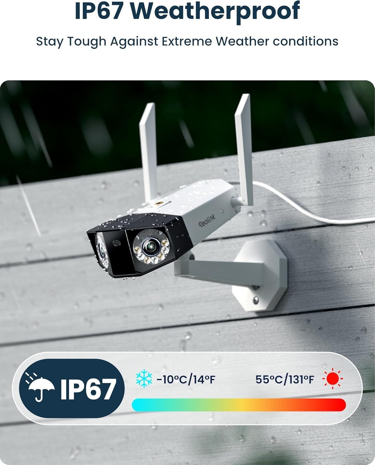 16MP WiFi Security Camera 180° Panoramic Color Night Vision IP67