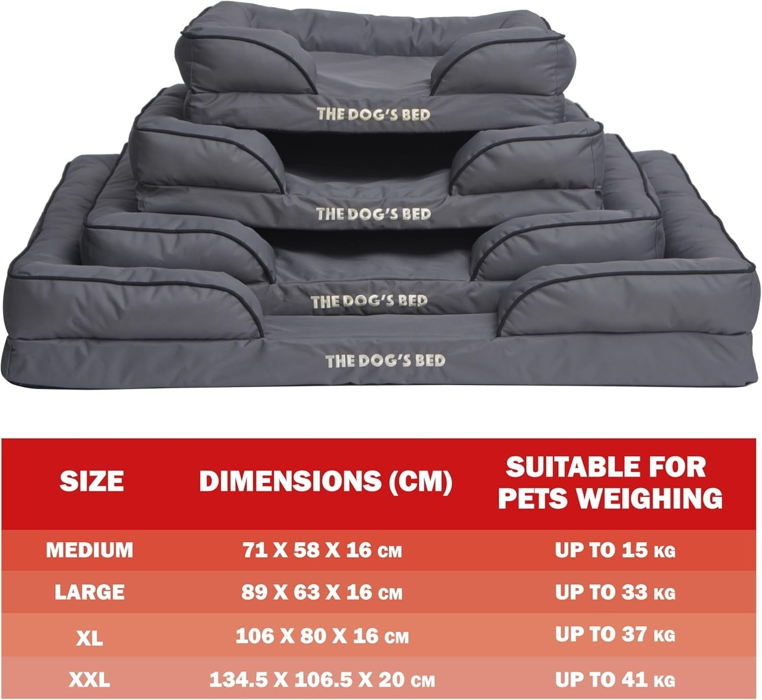 Large Waterproof Dog Bed Oxford Bolster Washable 89x63cm