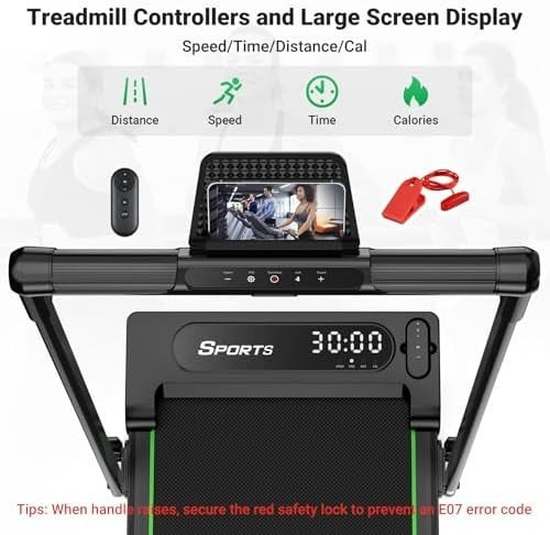 Foldable Treadmill 1-12KM/H Under Desk Walking Pad LED Remote Home Gym