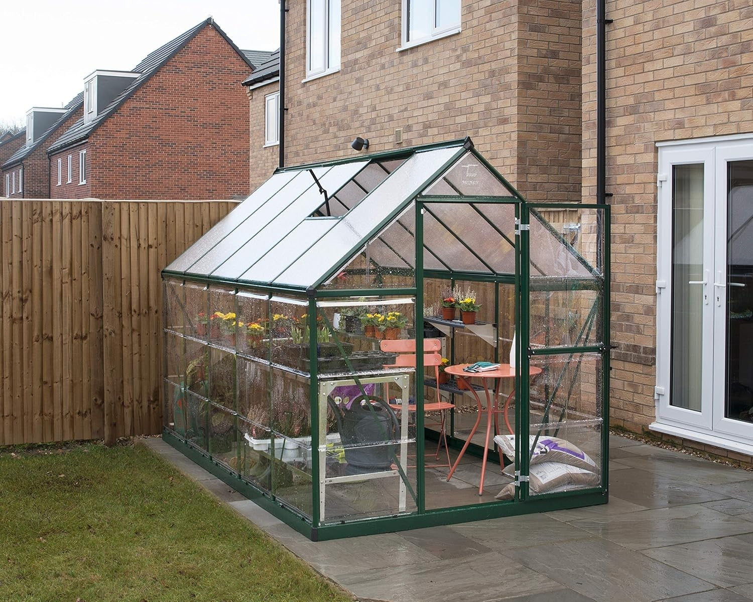 Deluxe 6x10ft Aluminium Greenhouse with UV Polycarbonate Panels & Roof Vent