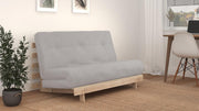 Double Futon Sofa Bed 137cm Harmony Grey Wool Mix with Wood Frame