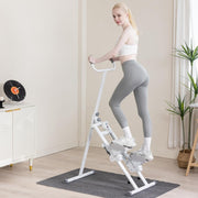 Vertical Climber Stepper for Home w/ LCD Monitor & Adjustable Pedals, 100kg