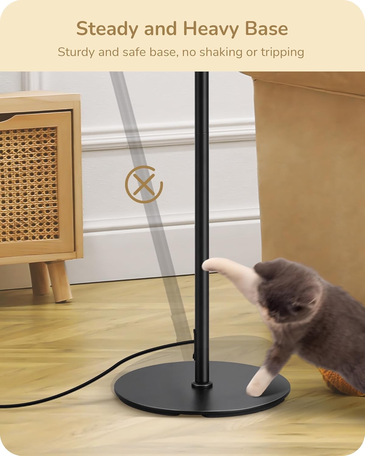 Rattan Floor Lamp Natural Boho Standing Light 165cm E27 LED Warm Glow