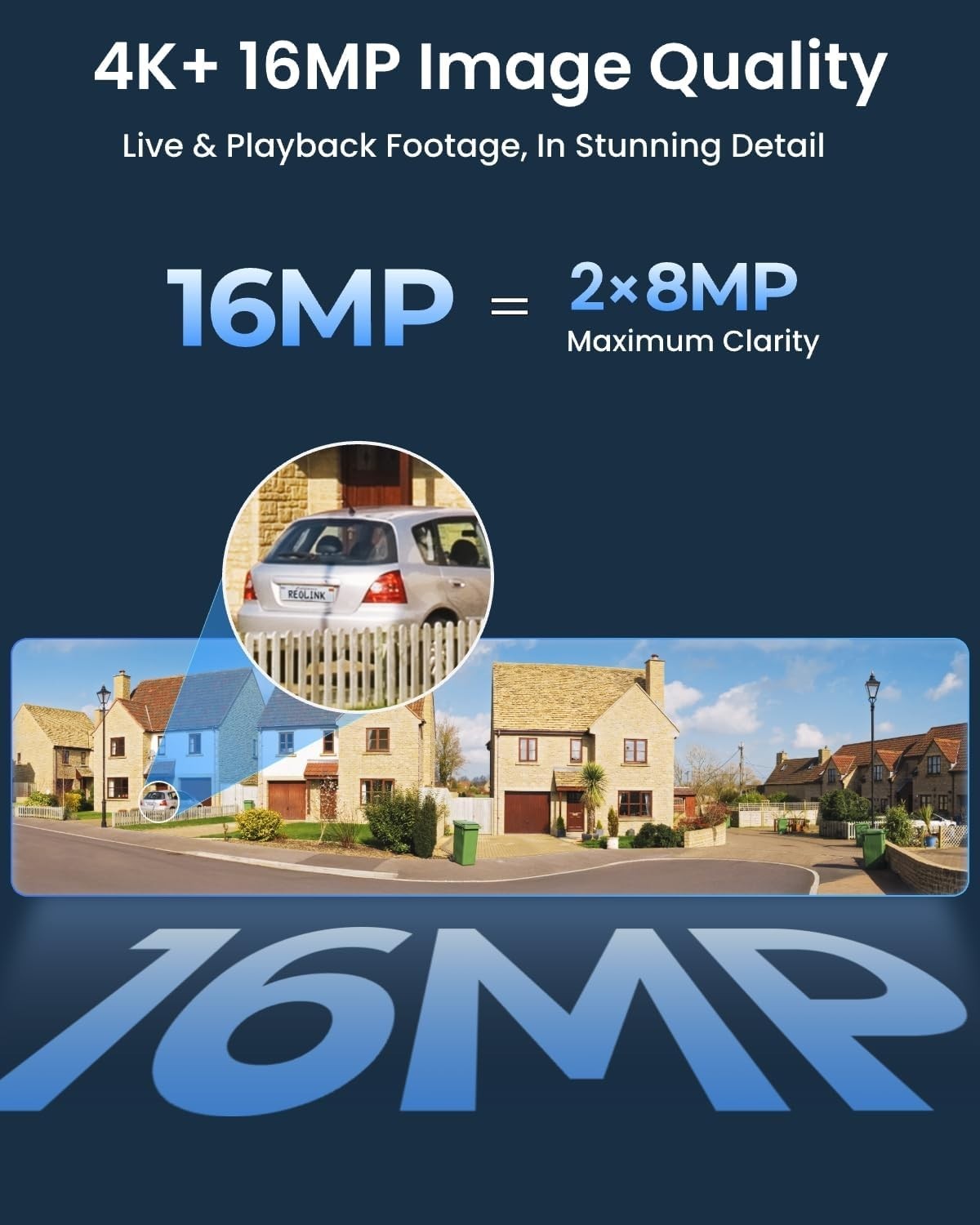 16MP PoE Security Camera 180° Panoramic Dual Lens AI Color Night Vision
