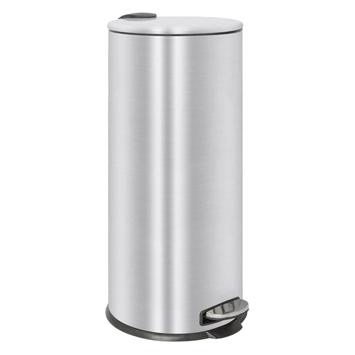 30L Stainless Steel Kitchen Pedal Bin Tall Slim Brushed Dustbin