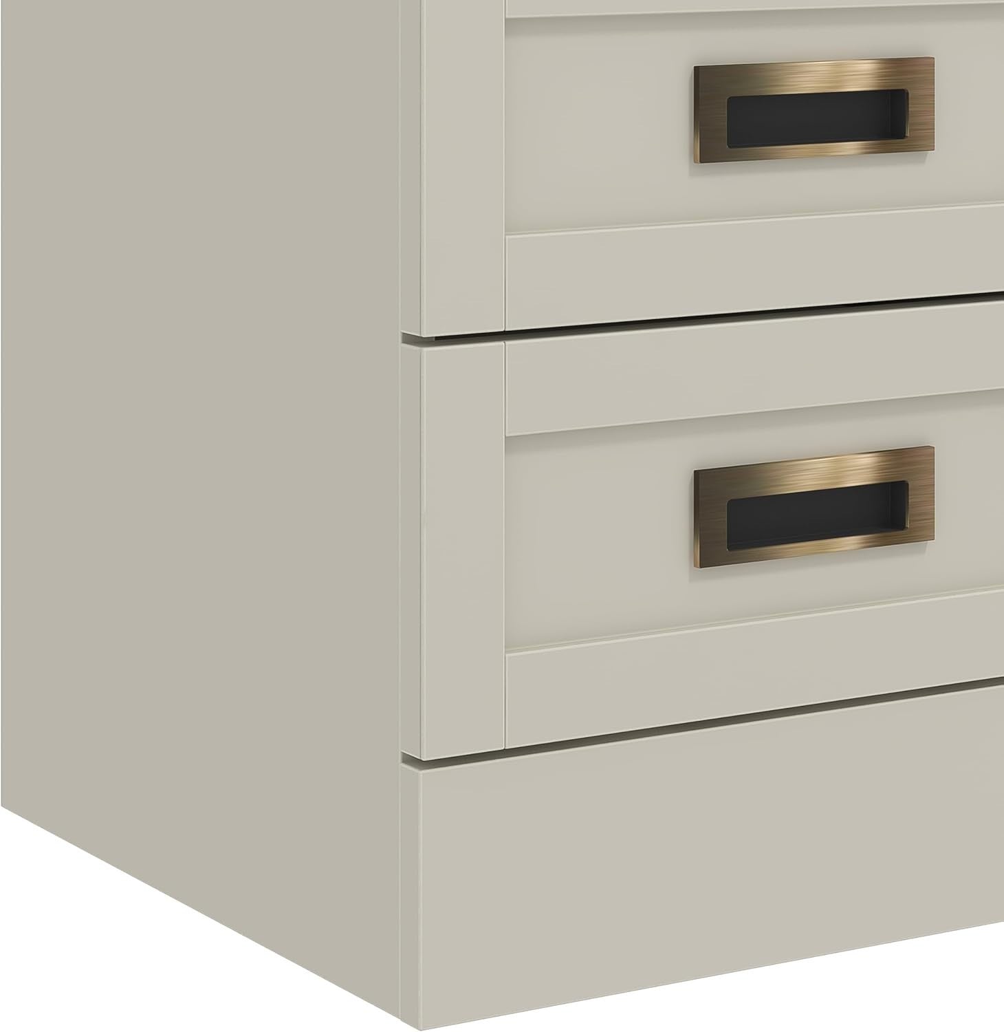 Light Grey & Oak 3 Drawer Bedside Table | Modern Bedroom Storage Cabinet