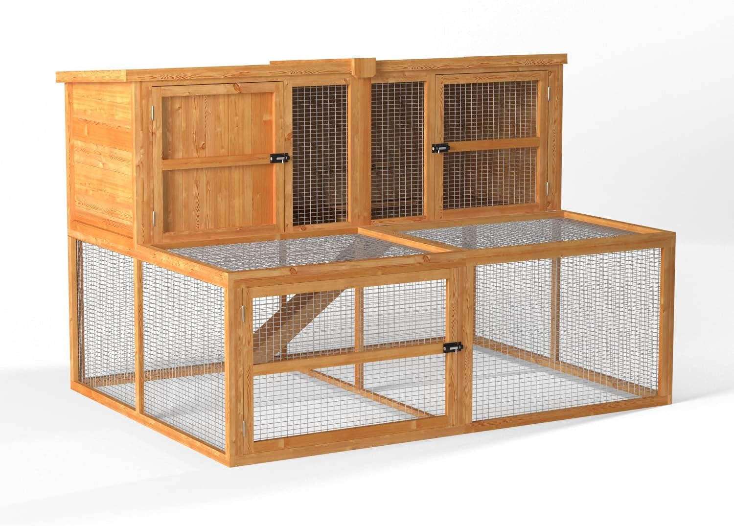 Large Outdoor Rabbit Hutch with Run Wooden Pet House Weatherproof XL