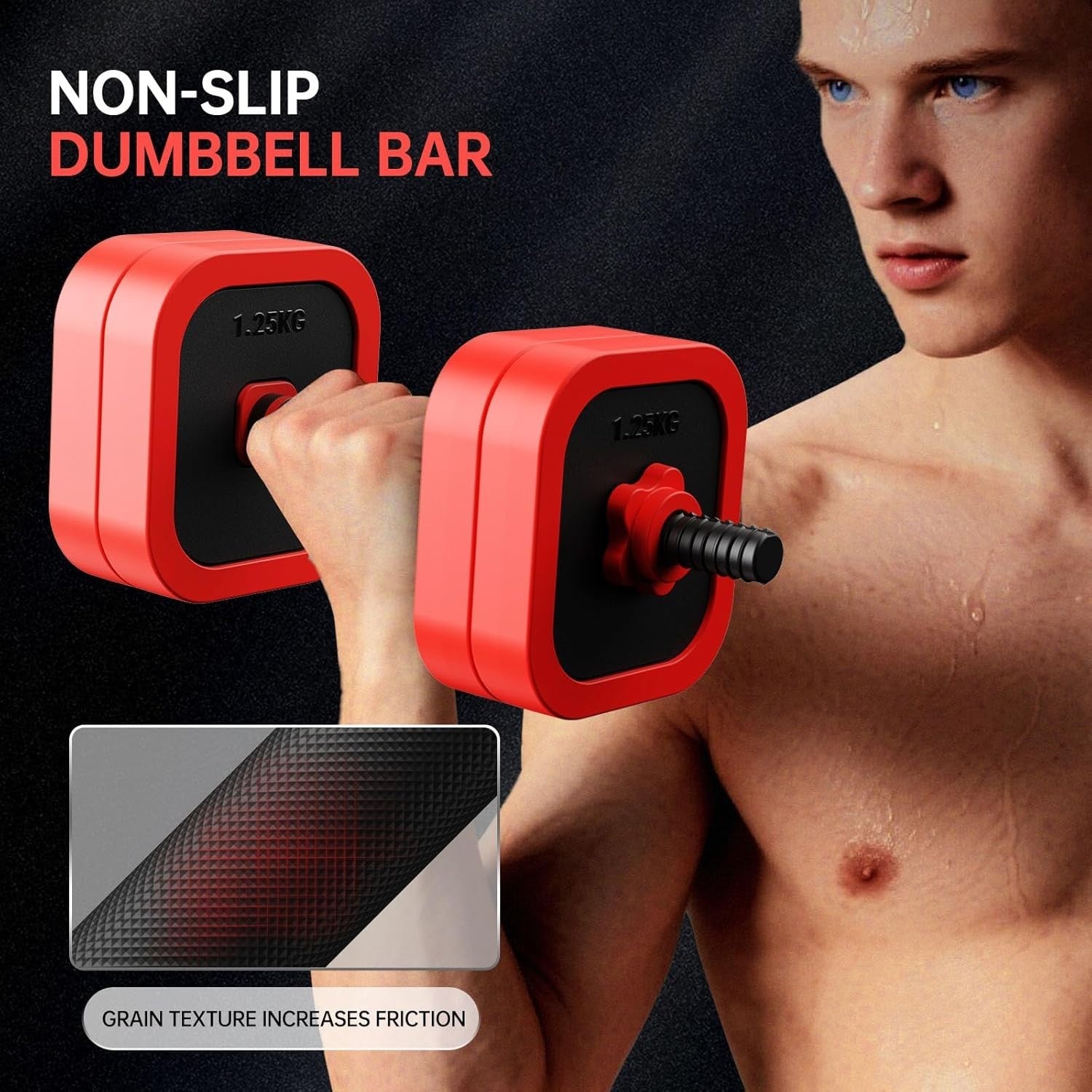 10kg Adjustable Dumbbell Set 4-in-1 Barbell Kettlebell Home Gym