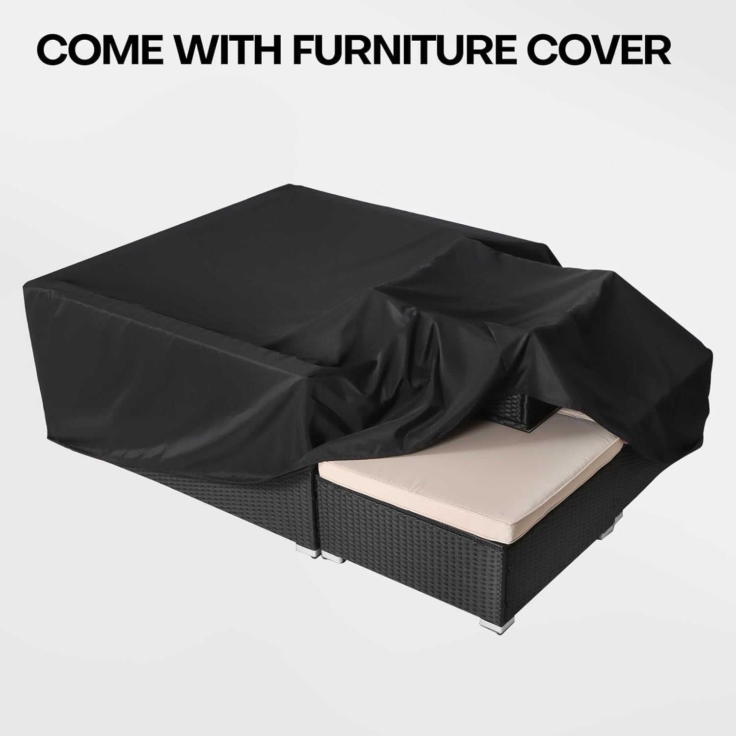 6 Seater Rattan Garden Sofa Set | Modular Outdoor Patio Lounge with Table