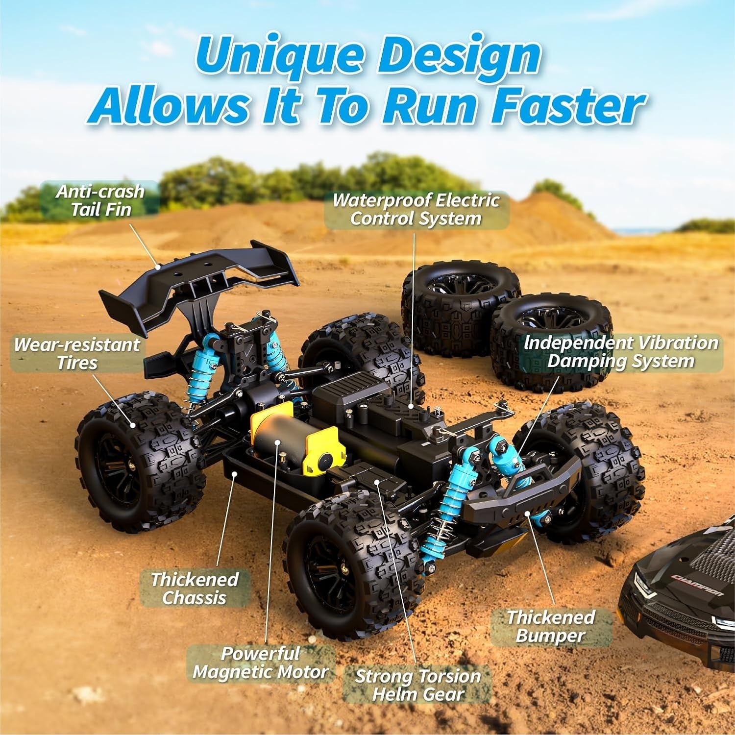 1:18 RC Car 4WD 40KM/H Off-Road Buggy 2 Battery Drift Monster Truck Toy