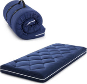 Memory Foam Floor Mattress Pad Portable Folding Bed Topper Sleeping Mat Blue