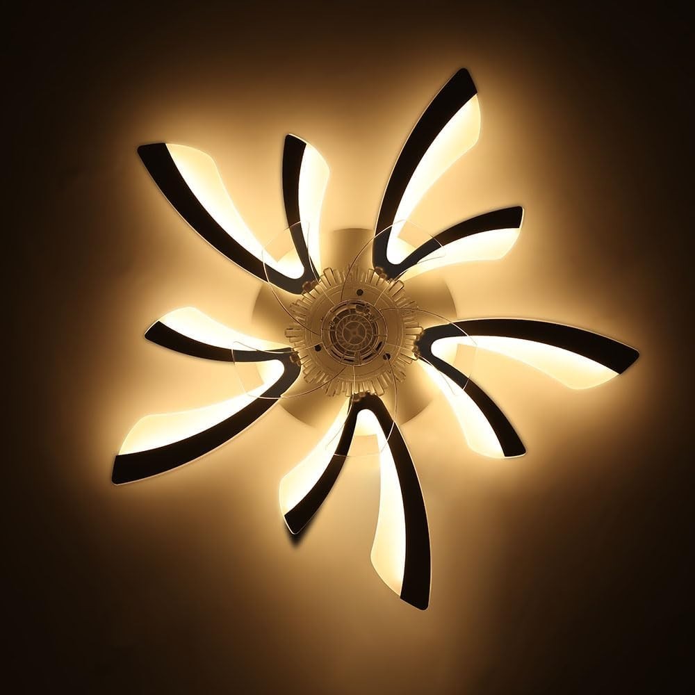 Warmiehomy 78CM Ceiling Fan with Light,50W LED,6-Speed, Reversible,Remote & App