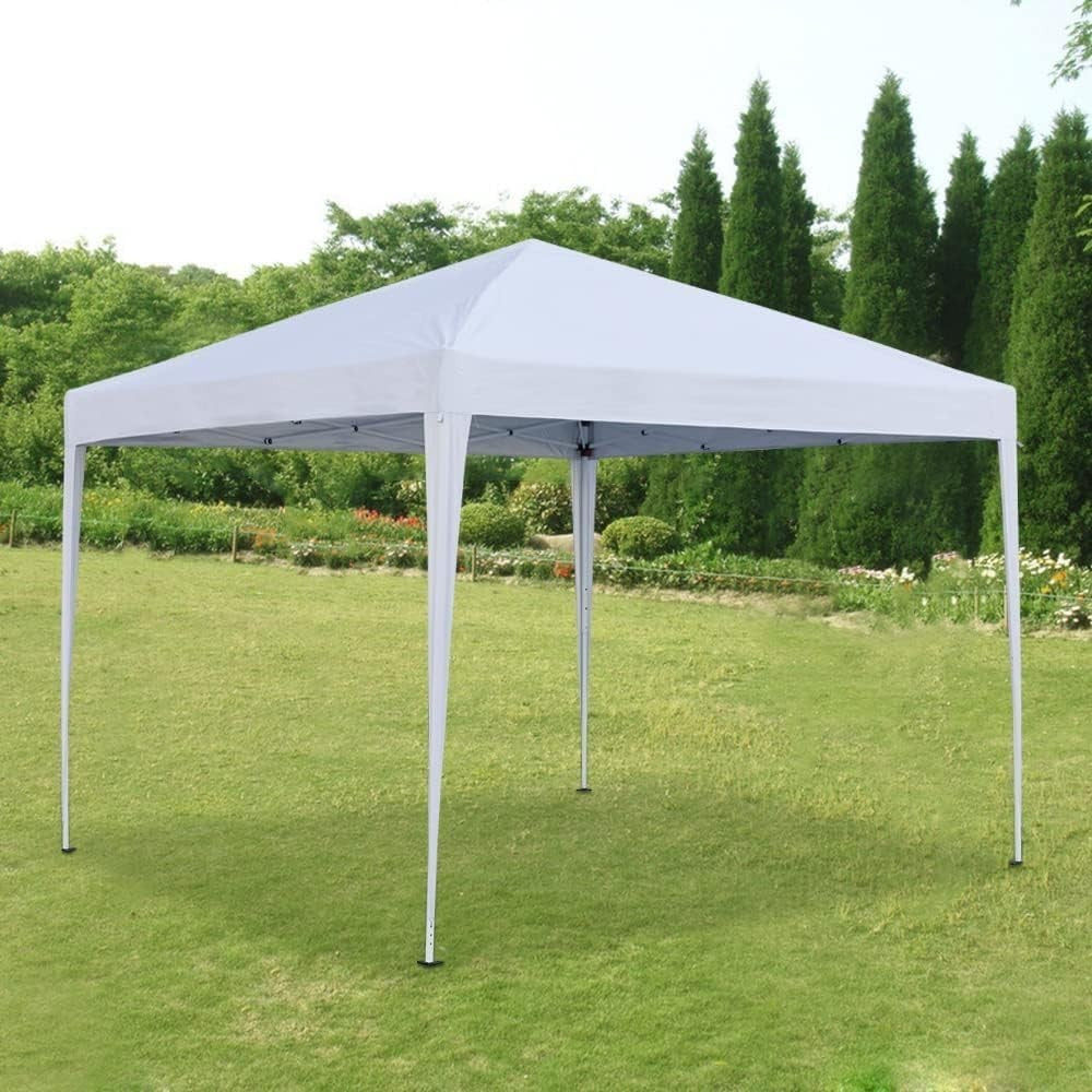 3x3M White Pop Up Gazebo Waterproof Garden Party Tent With Sides & Carry Bag